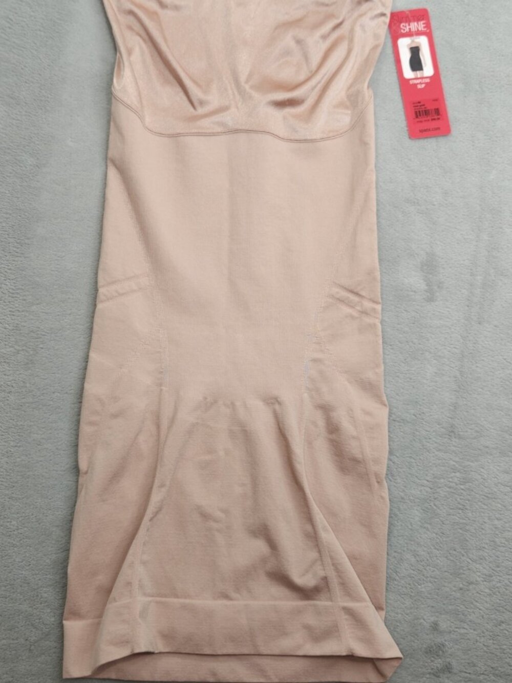 Spanx Slimmer & Shine Strapless Full Body Slip Shapewear Rose Gold Size M New